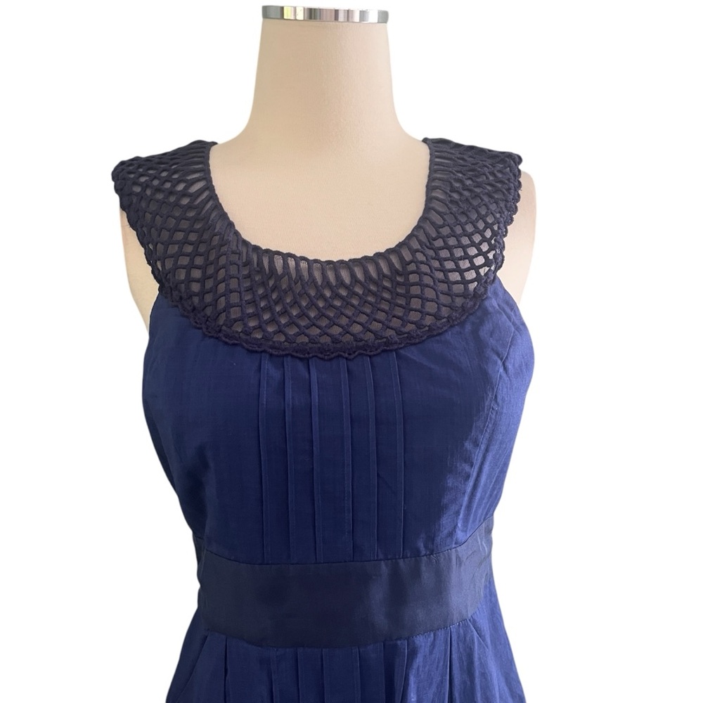 Floreat Navy Blue Crochet Yoke Mini Dress - Picture 5 of 13